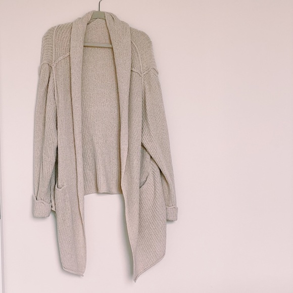 Free People Cream Cardigan Sweater 